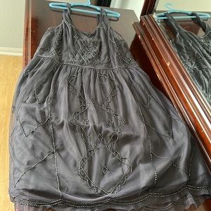 Abercrombie Beaded Dark Grey Mini Dress NWT Size small